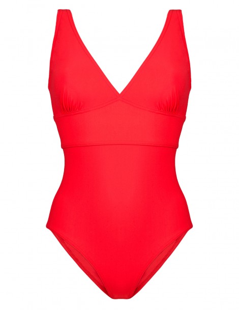 The red one-piece swimwear